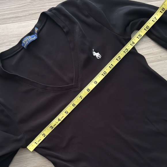Polo Ralph Lauren Black V-Neck long sleeves shirt - Picture 2 of 3